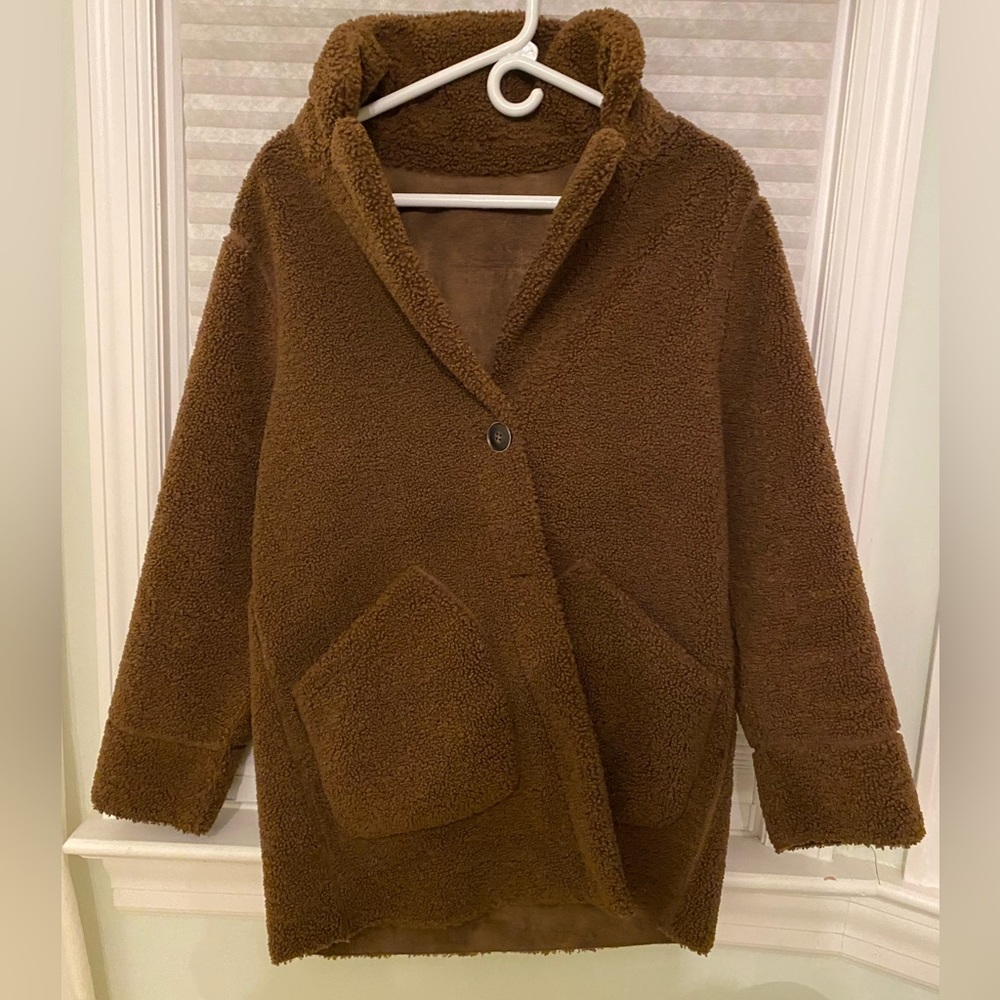 brown reversible coat